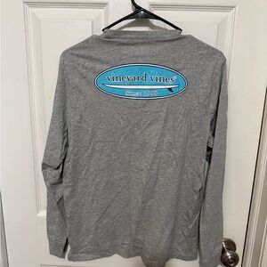 Vineyard Vines Boys Long Sleeve Pocket T-Shirt Size XL Gray Surfboard